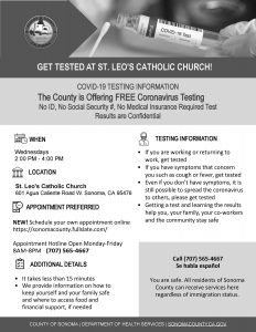 Pop Up Testing at St. Leo's