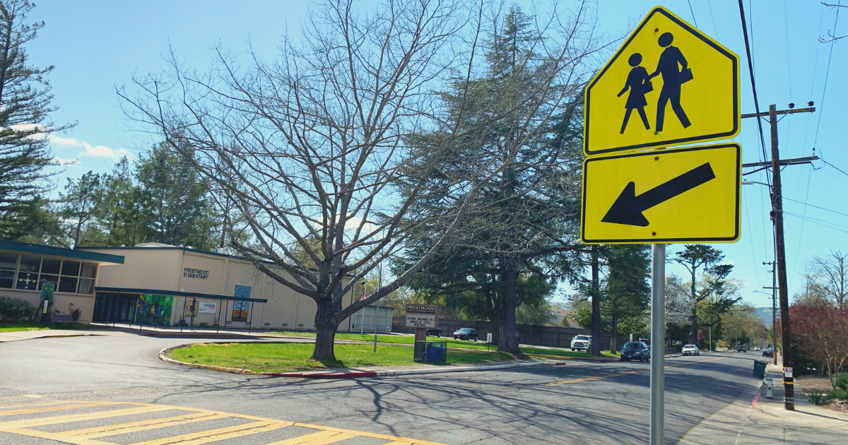 School Crossing Sign at Prestwood Elementary