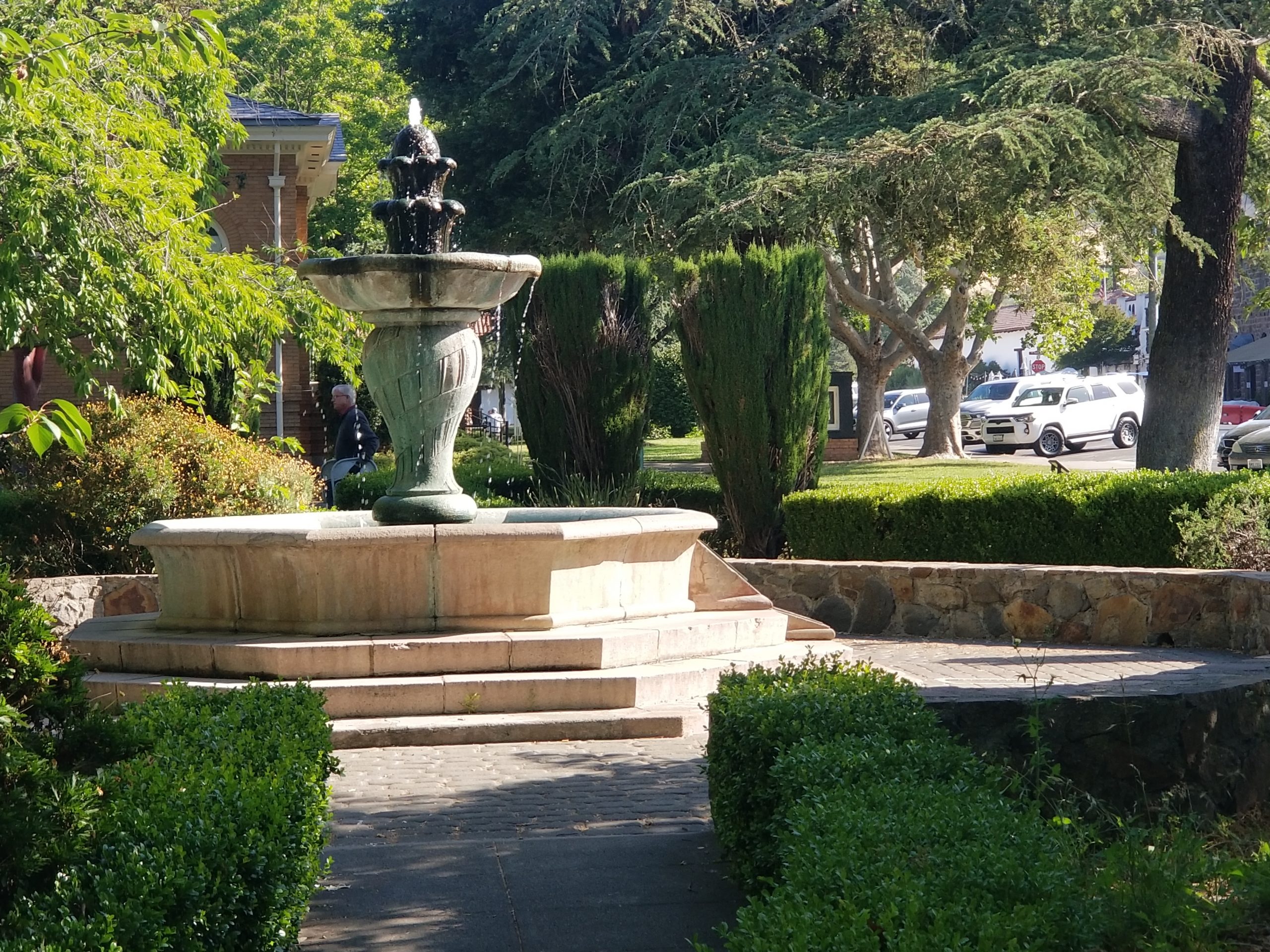 Fountain in plaza park