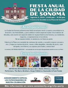 Sonoma City Party Flyer, Spanish