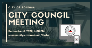 City Council Meeting, Sept. 8th, 6pm