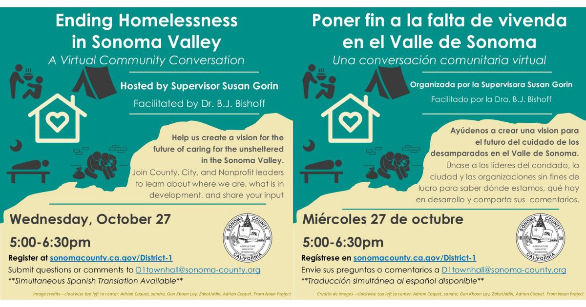 Ending Homelessness in Sonoma Valley Virtual Town Hall - October