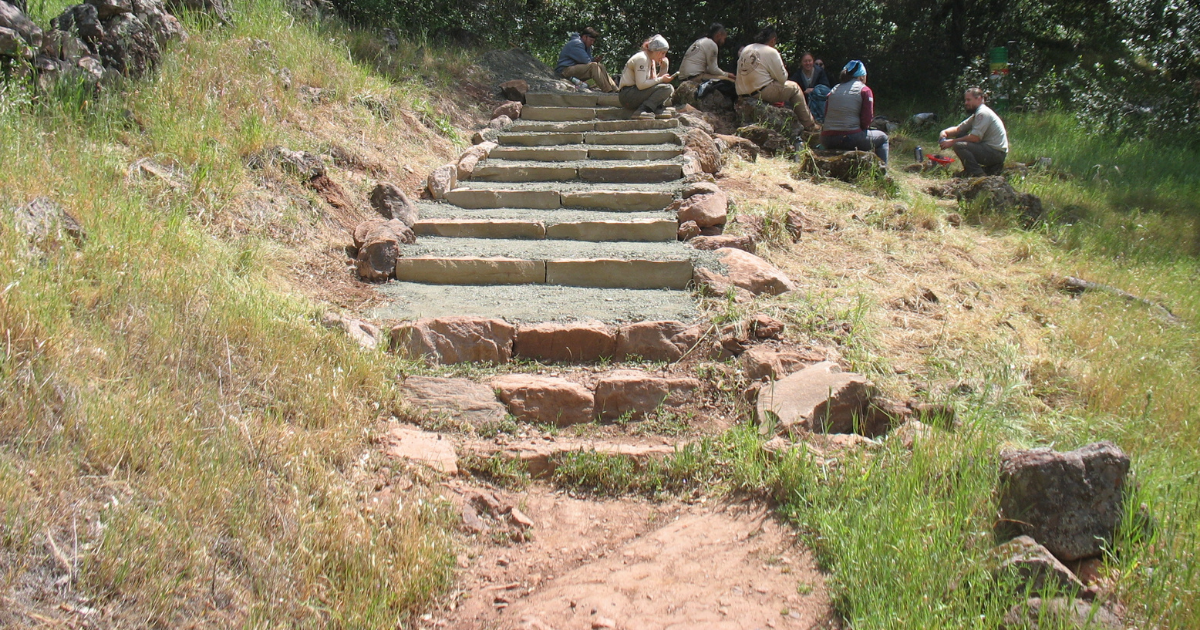 New stairs on the Sonoma Overlook Trail