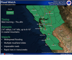 Map showing flood watch area.