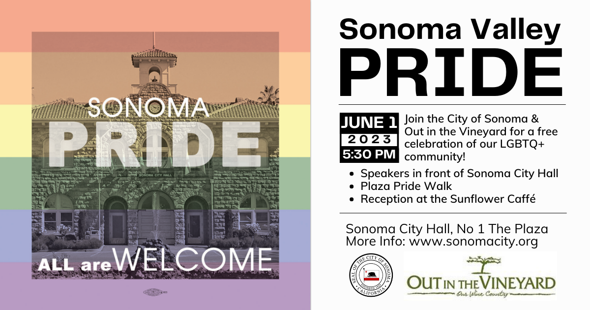 All Are City to Host Inaugural Sonoma Valley Pride Event June