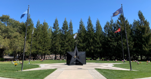 A photo of the Veteran's Memorial Park and the Star of Honor sculpture.