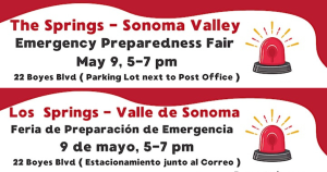 Graphic with image of a siren announcing an emergency preparedness fair.