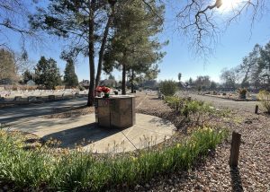 View of a columbarium at Valley Cemetery in Sonoma.