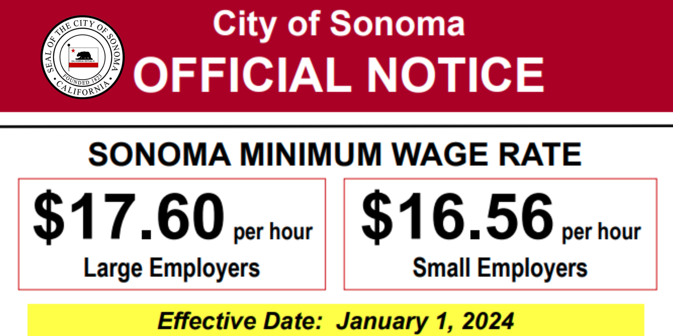 New Sonoma Minimum Wage Rates Effective January 1 2024 City Of Sonoma   Minimum Wage 