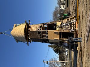 Governor Dix Windmill Construction on Great Lawn