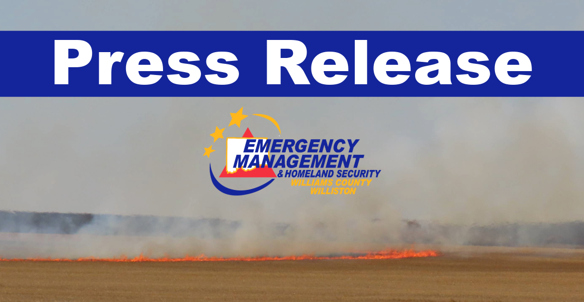 Image of a fire burning with the words PRESS RELEASE