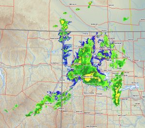 Image of a weather radar map