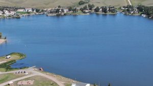 Aerial view of Blacktail Dam