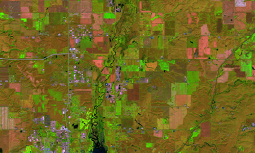 Satellite image of central Williams County