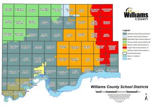 Map of Williams County School Districts