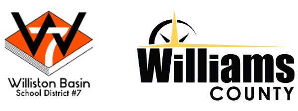 Logos for Williston Basin School District #7 and Williams County