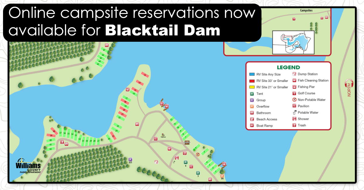 Map of Blacktail Dam campsites