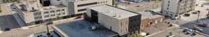 Downtown ariel view of Williams County buildings