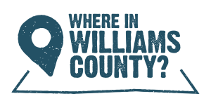 Where in Williams County Logo in Blue