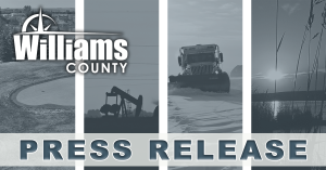 Image of a golf course, pumpjack, snow plow, and lake with the words "Press Release"