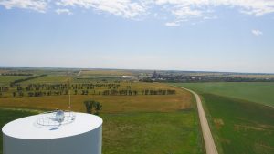 Aerial view of Ray from water tower