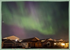 Shades of green and purple northern lights