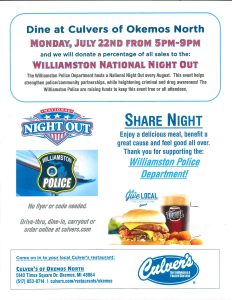 Culver's Share Night, NNO