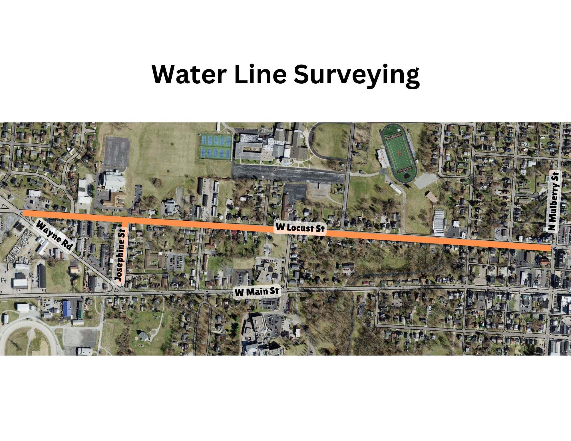 Surveys will take place on W Locust St and Josephine St