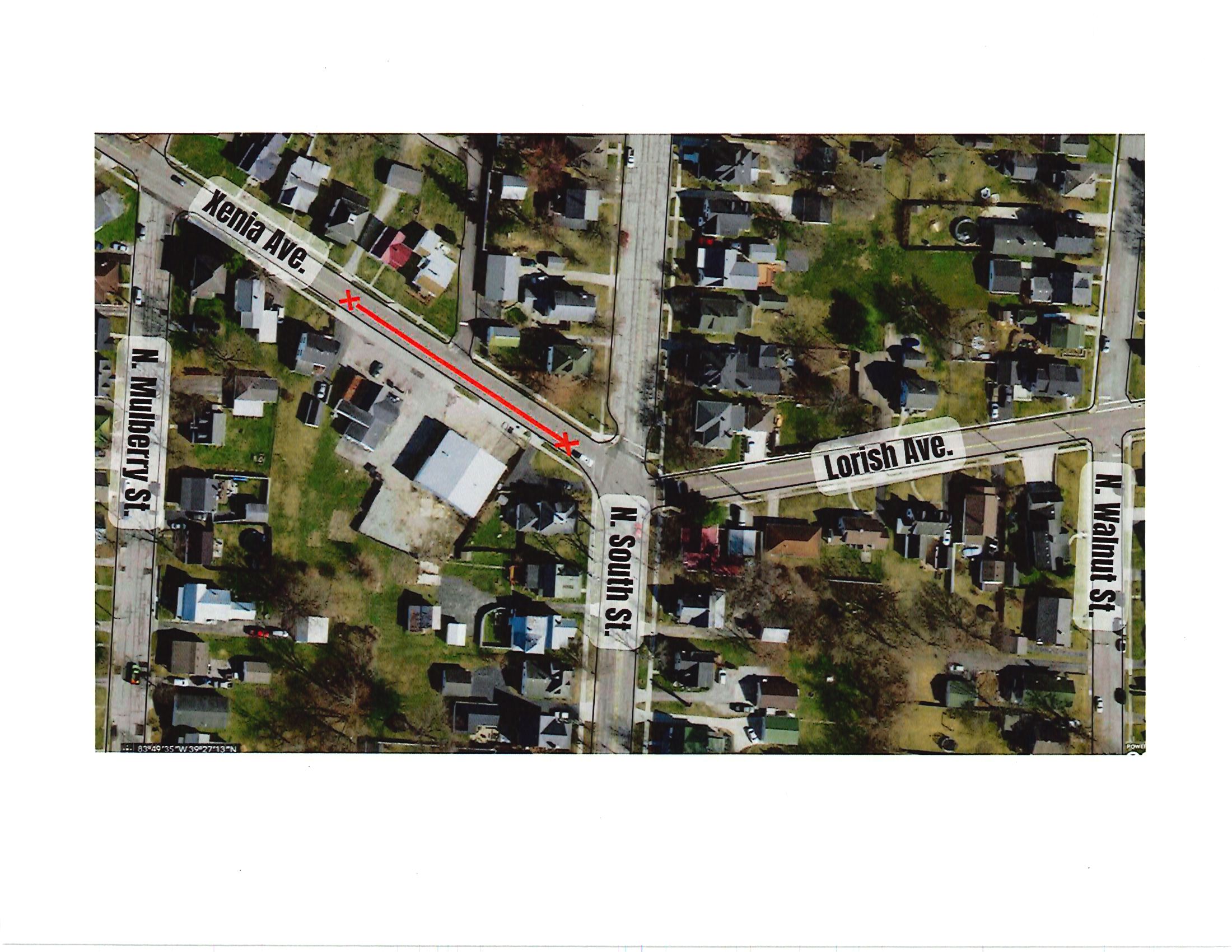 Xenia Ave. Water line replacement map