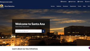 Santa Ana, Calif., city website screenshot