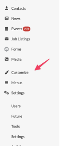 Click Customize on the right hand menu
