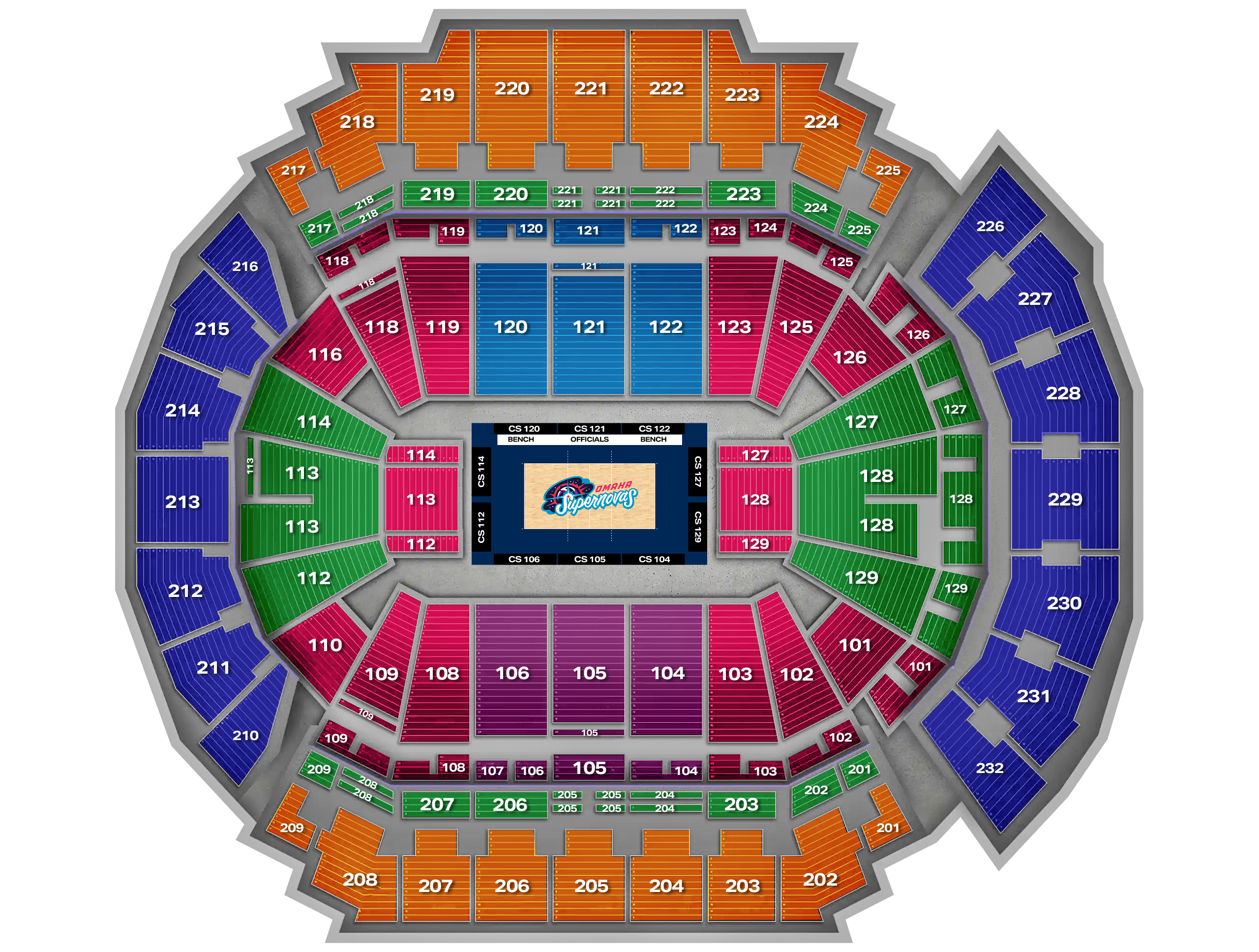 CHI Health Center seating map