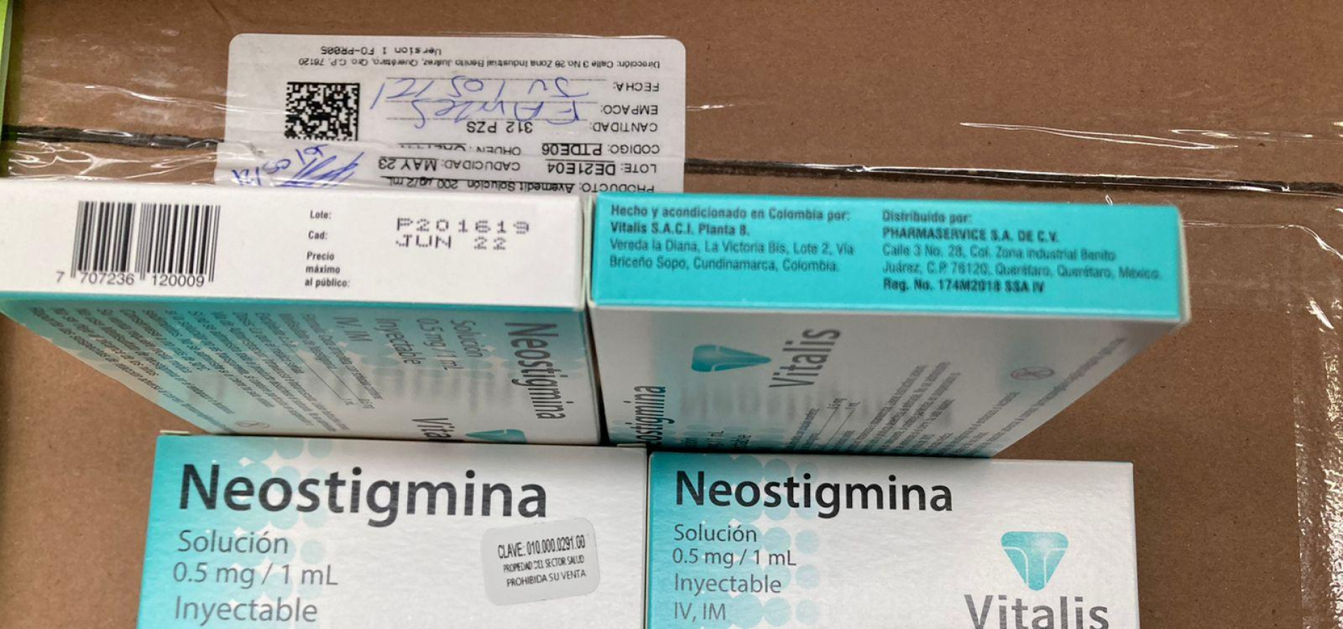 Lugar de entrega: operador logístico ISSSTE. Medicamento: Neostigmina, Avemedit, Olumiant. Fecha: 28 de septiembre 2021