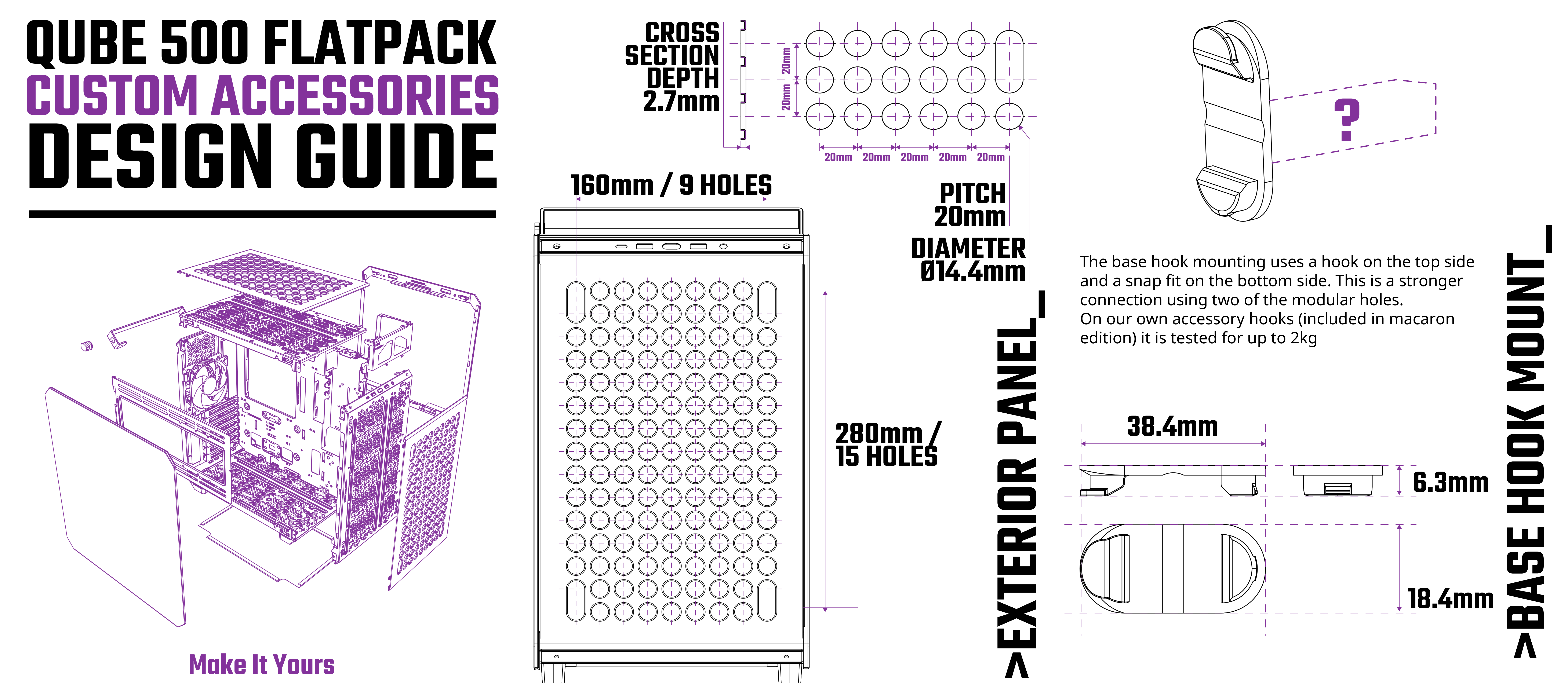 Printables.com Contest: Cooler Master QUBE 500 PC Case Accessories -  Original Prusa 3D Printers