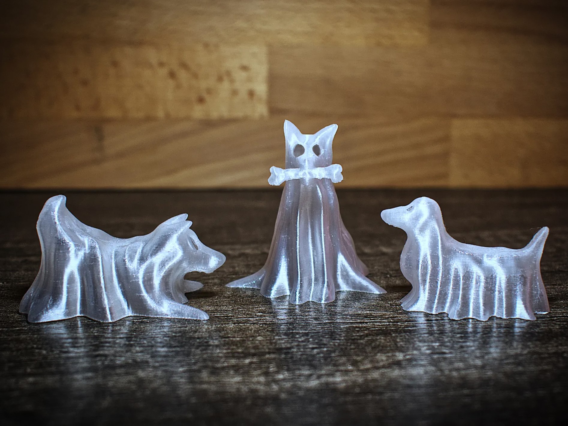 A Trio of Halloween Ghost Dogs by OddPlasticity