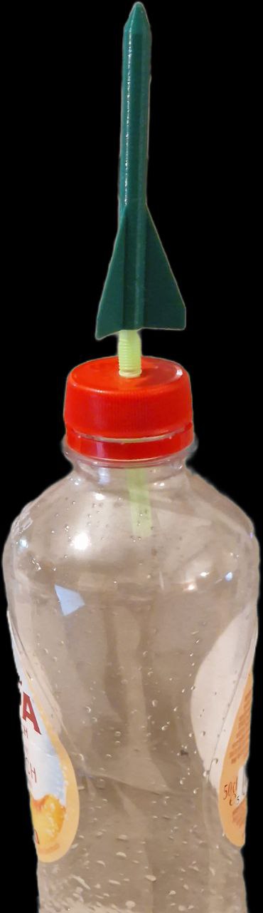 Example of mini rocket on a bottle