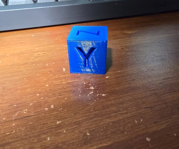 2nd photo of y-axis side of new test cube