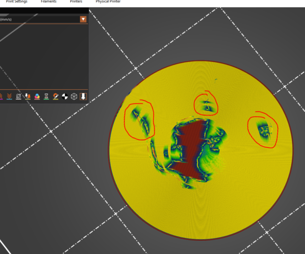 Different speeds at interface points with infill due to perimeters