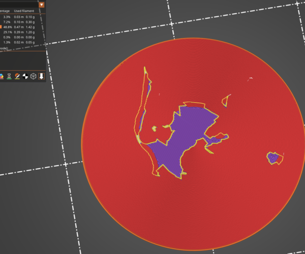 Top layer of disk is not only defined as top layer, any point which has a layer above it is considered infill