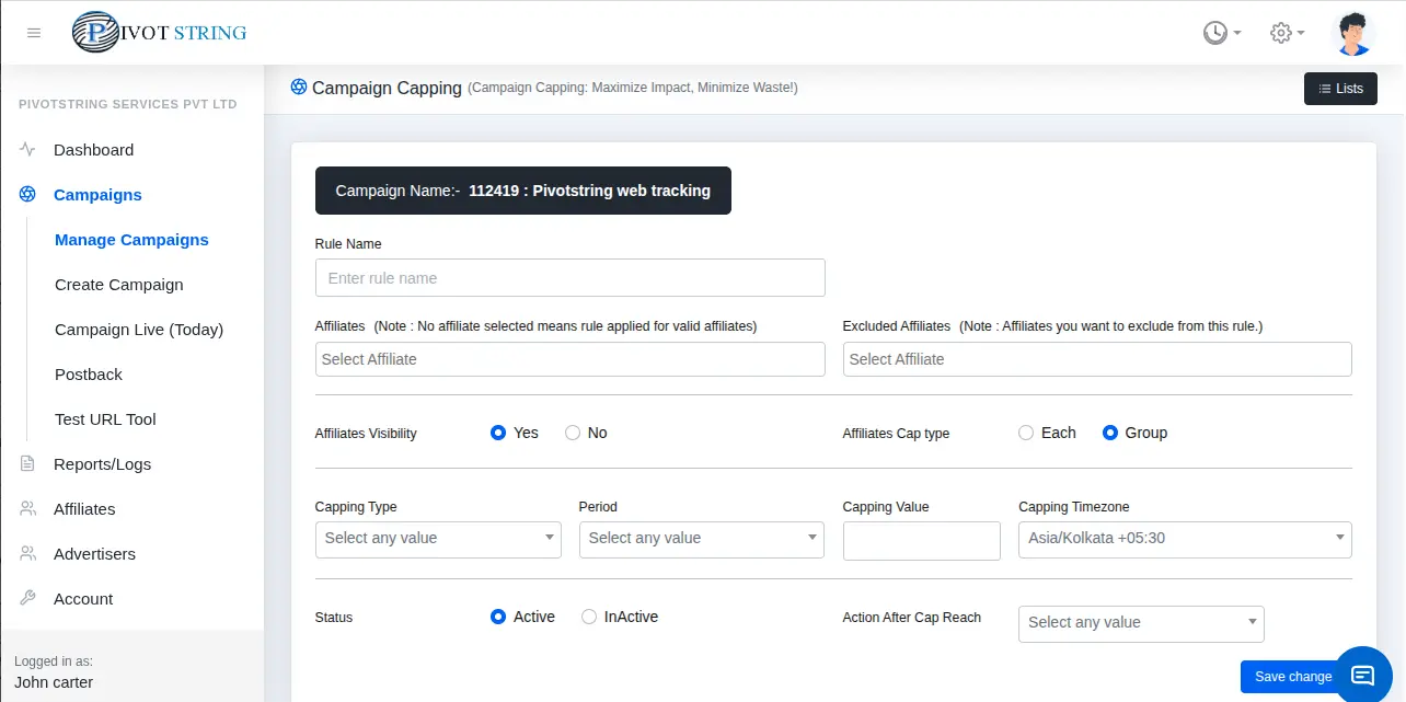 Campaign capping rule
