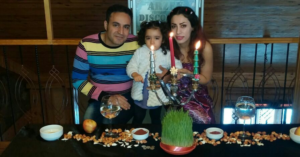 Farhad Niknam celebrating nowrooz with his family