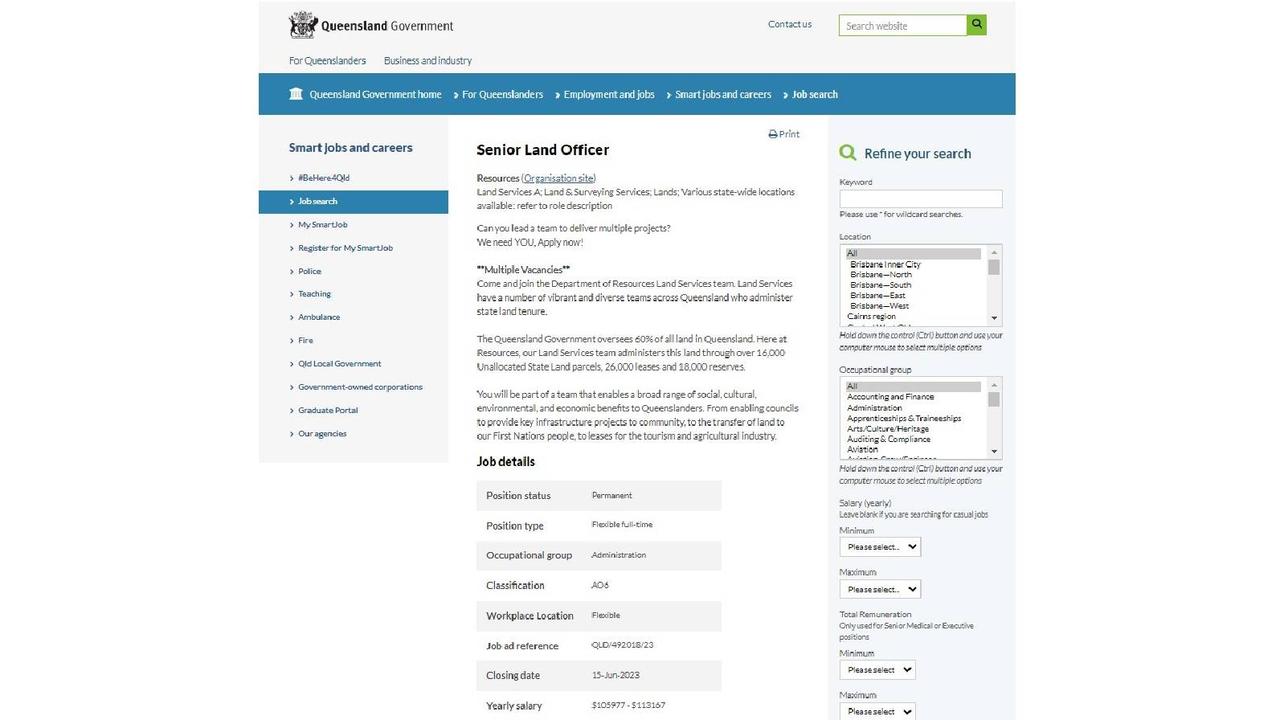 Land Officer ad
