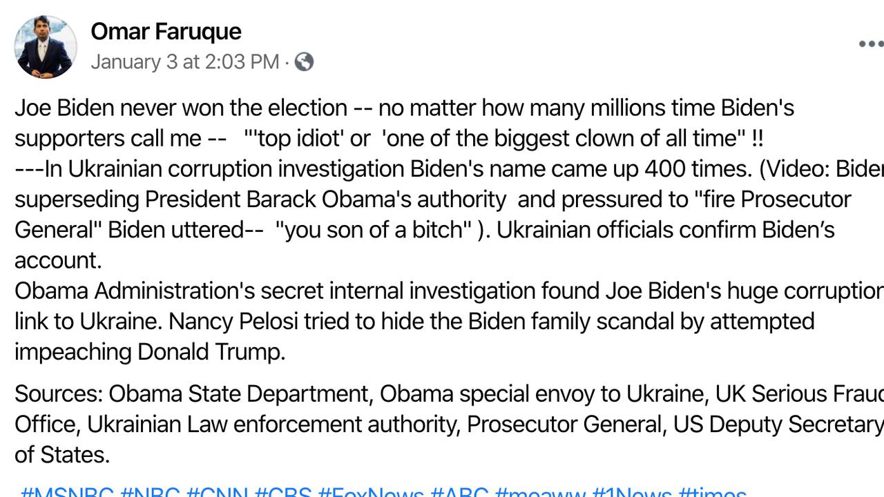 A Facebook post