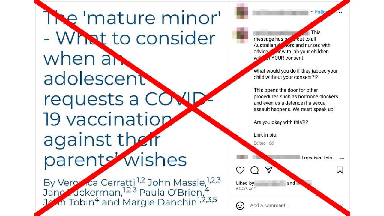 A misleading post about advice nurses about vaccinating children.