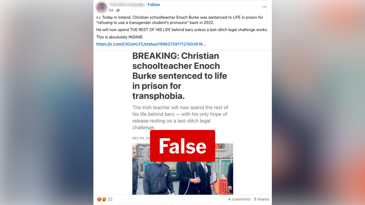 A screenshot of a Facebook post.