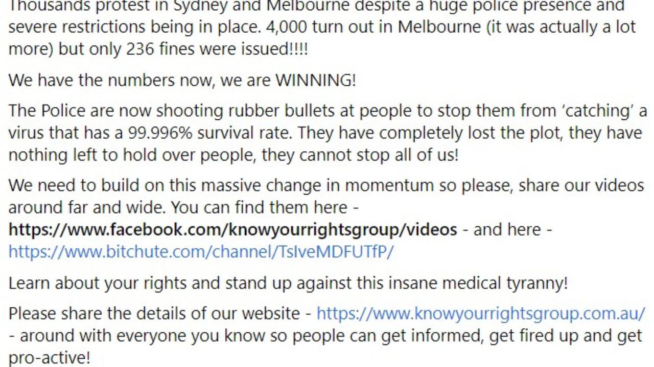The Facebook post