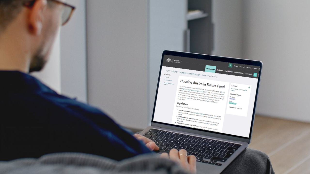 HAFF website on a man's laptop