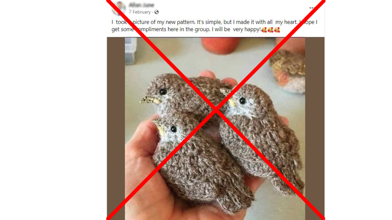 Fake crochet birds