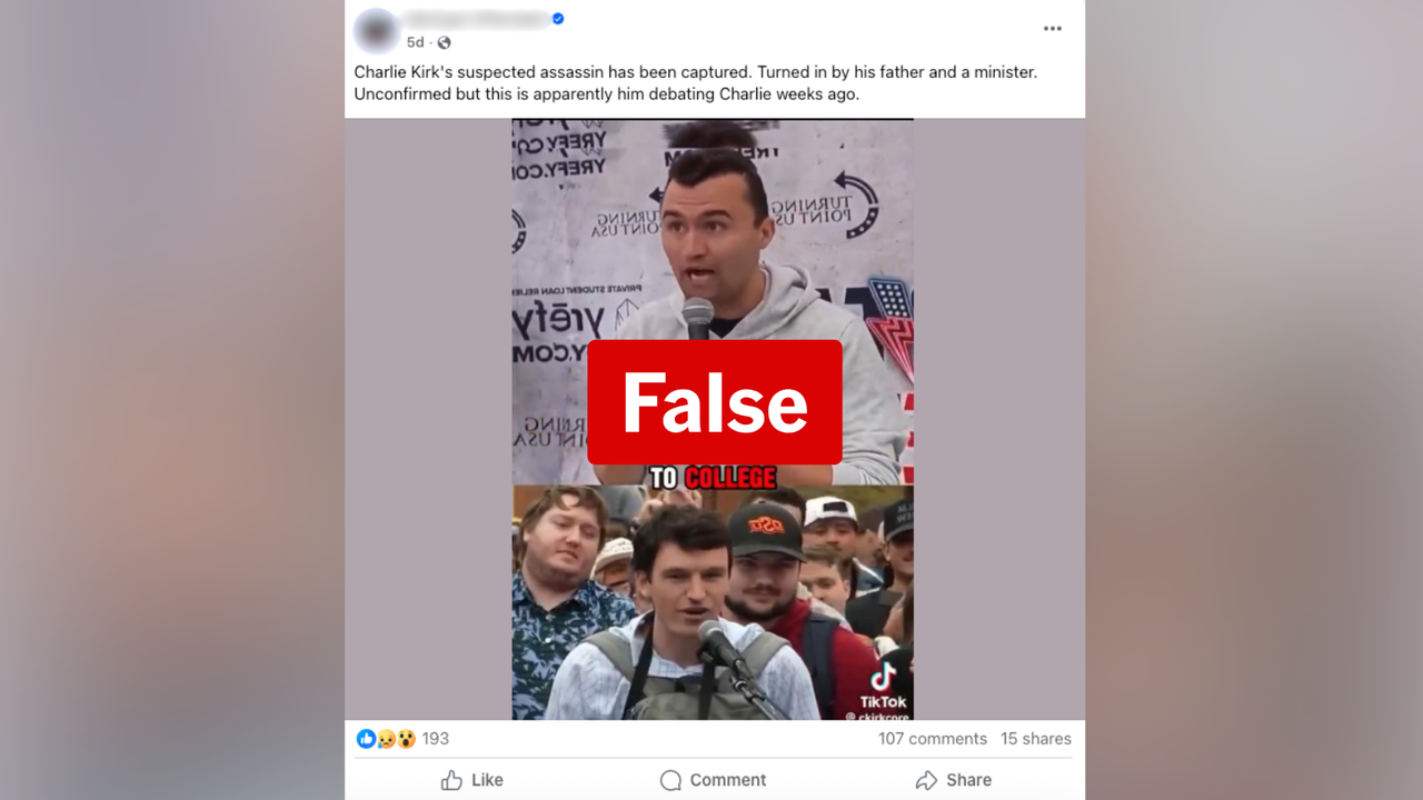 Assassin debated Charlie Kirk Facebook claim