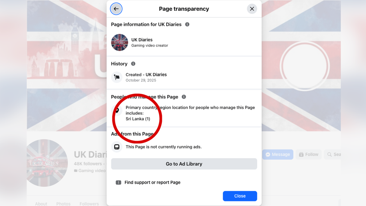 A screenshot of a Facebook page.